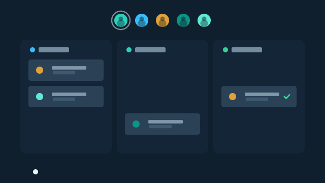 Animated pipeline: a customer deal moves across lead, quote and order columns while revenue grows.